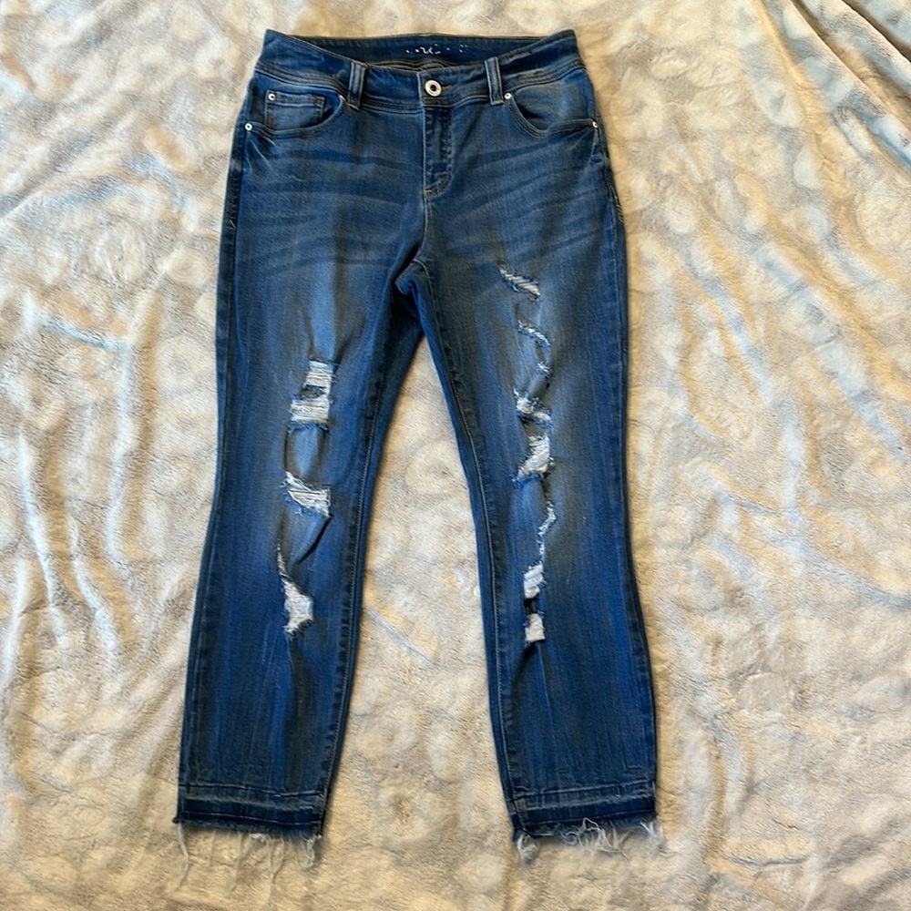 Inc International Concepts Distressed Ankle Raw Hem Jeans Size 4